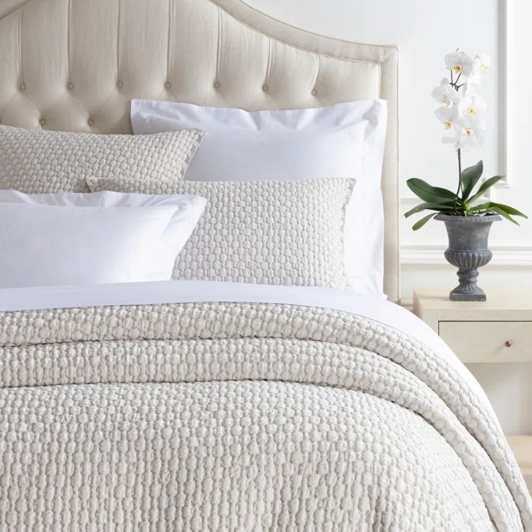 Lodi Sand Queen Size Cotton Matelasse Coverlet