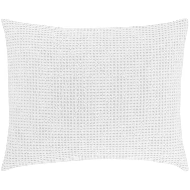 White Cotton Waffle Weave Standard Sham