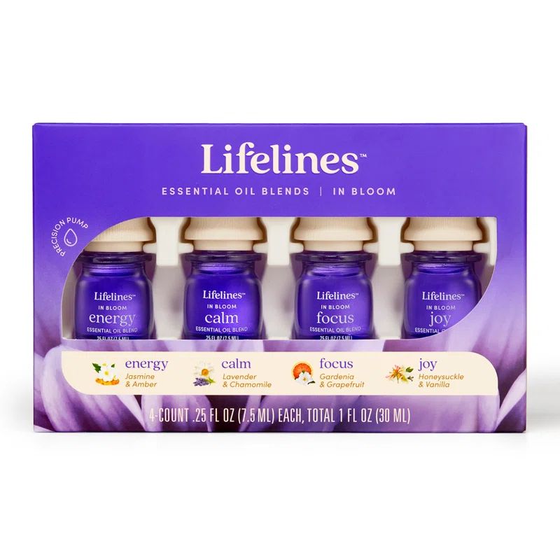 Lifelines Purple Essential Oil Blends 4-Pack with Precision Pump
