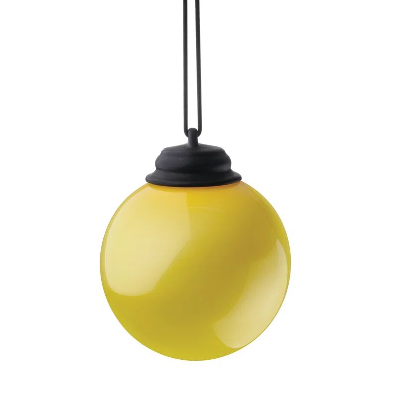 Yellow LED Battery Powered Outdoor Hanging Globe Light