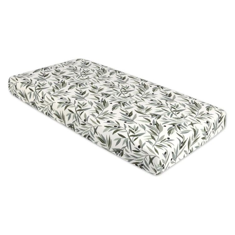 Organic Cotton Olive Branches Fitted Crib Sheet