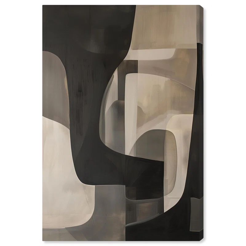 Modern Neutral Abstract Canvas Wall Art, 30" x 20"