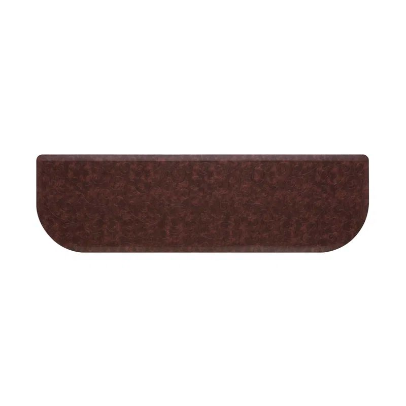 Clarance Red Faux Leather Anti-Fatigue Kitchen Mat, 17.5x60
