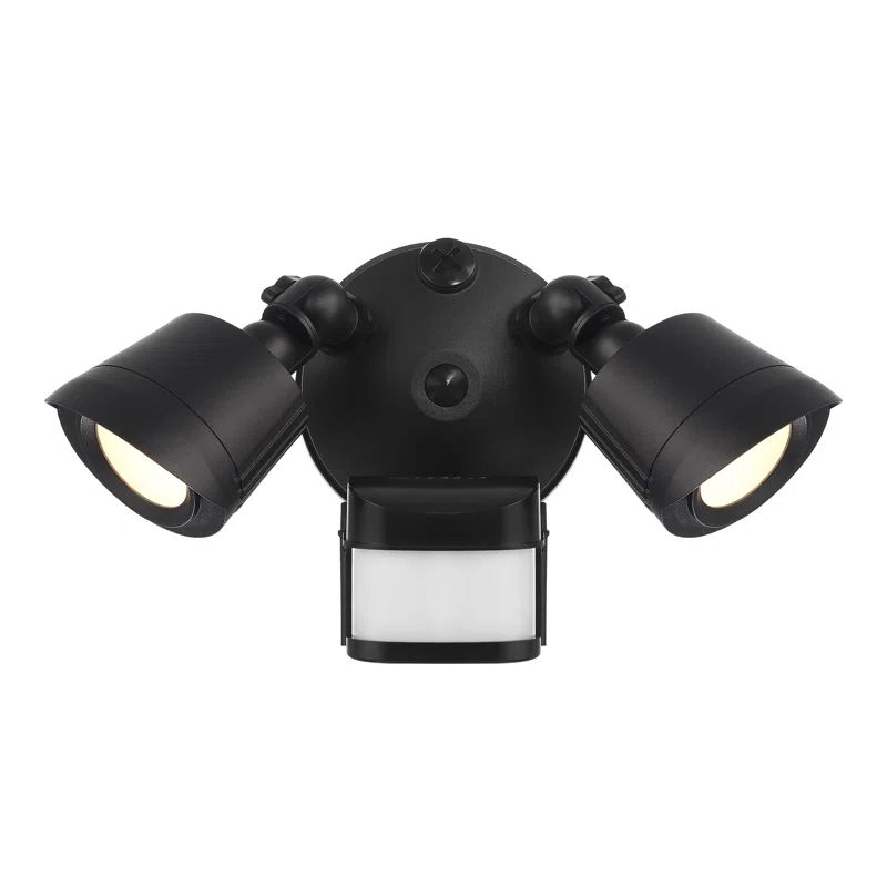 Black Dual Head LED Motion Sensor Security Flood Light