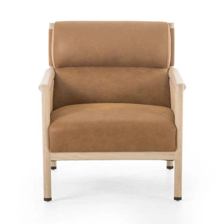 Kennison Cognac Handcrafted Leather Accent Chair