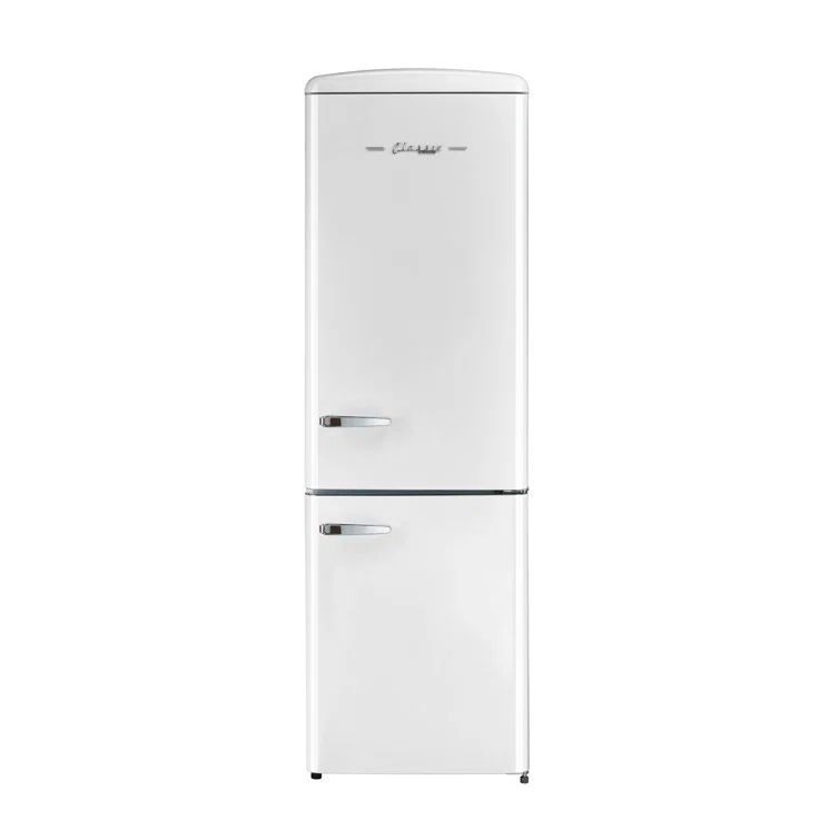Marshmallow White 24" Retro Bottom Freezer Refrigerator