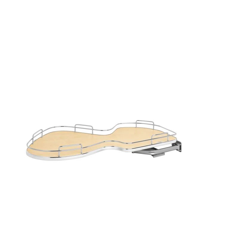 Maple and Gray Single-Tier Blind Corner Organizer