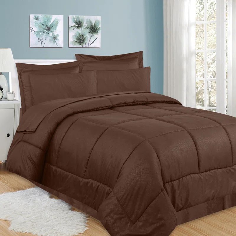 Queen Chocolate Down Alternative Microfiber Bed in a Bag Set