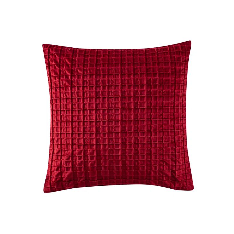 Crimson Velvet 18" Square Decorative Throw Pillow