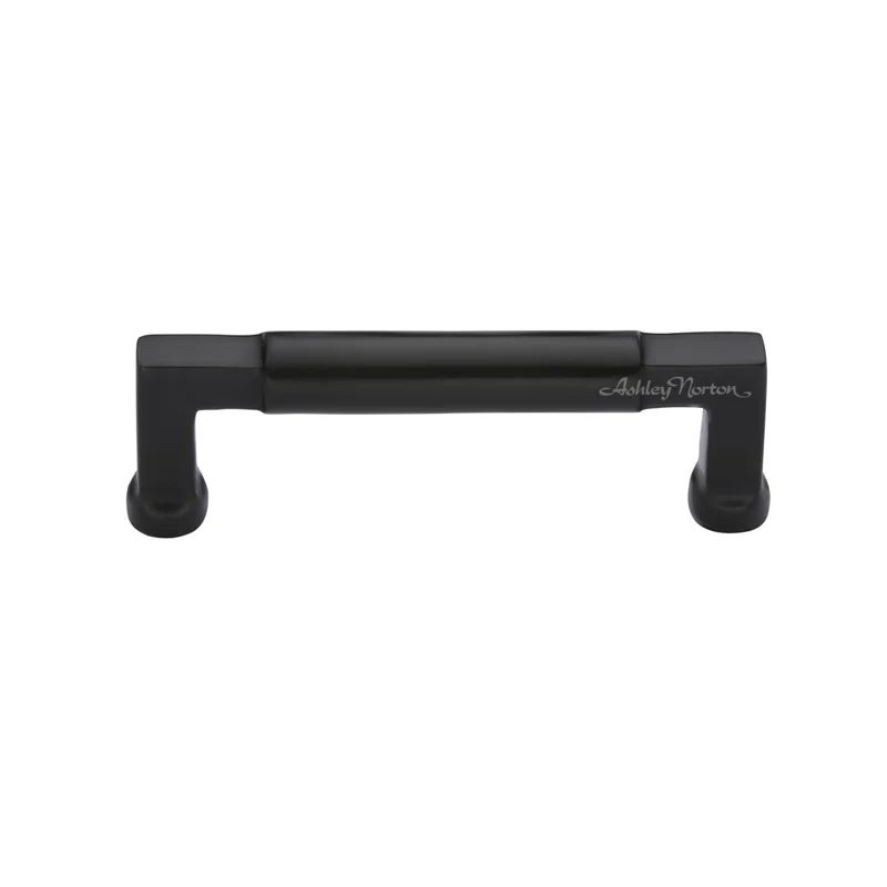 Flat Black Solid Brass 4" Cabinet Bar Pull with Mounting Hardware