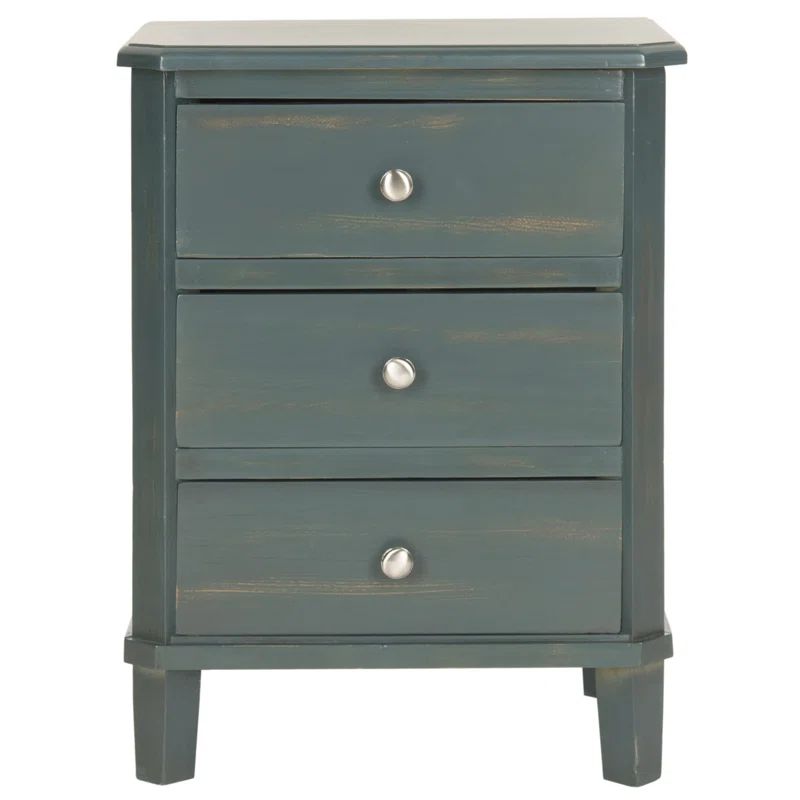 Joe Blue Teal Wood 3-Drawer End Table