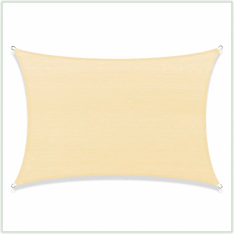 12' x 18' Beige HDPE Rectangle Sun Shade Sail Canopy