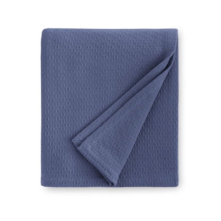 Corino Marine-Inspired White Cotton Full/Queen Blanket