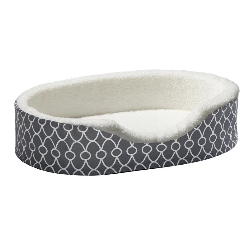 Medium Gray Orthopedic Elevated Foam Pet Bed with Fleece Cover