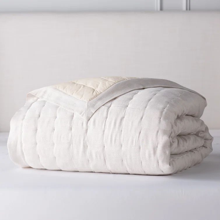 Reversible Natural Cotton Full Quilt Set with Polyester Fill