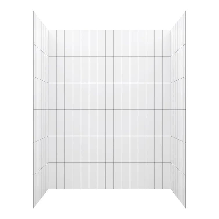 Jetcoat 78x60x36 Vertical White Subway Alcove Shower Wall Kit