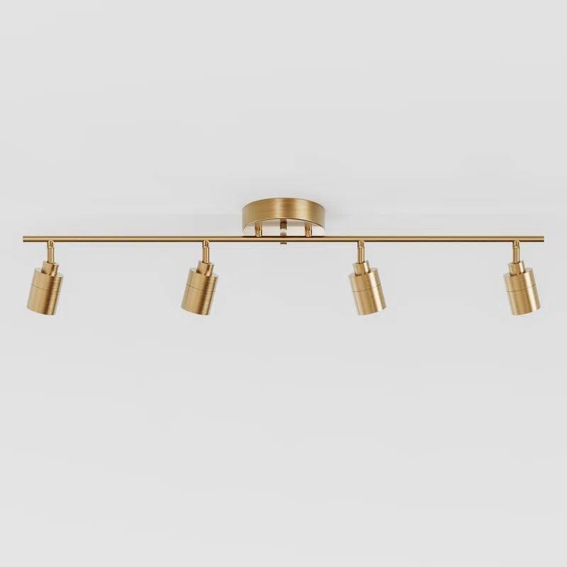 Shura 37" Brushed Brass LED Track Light with Rotatable Heads