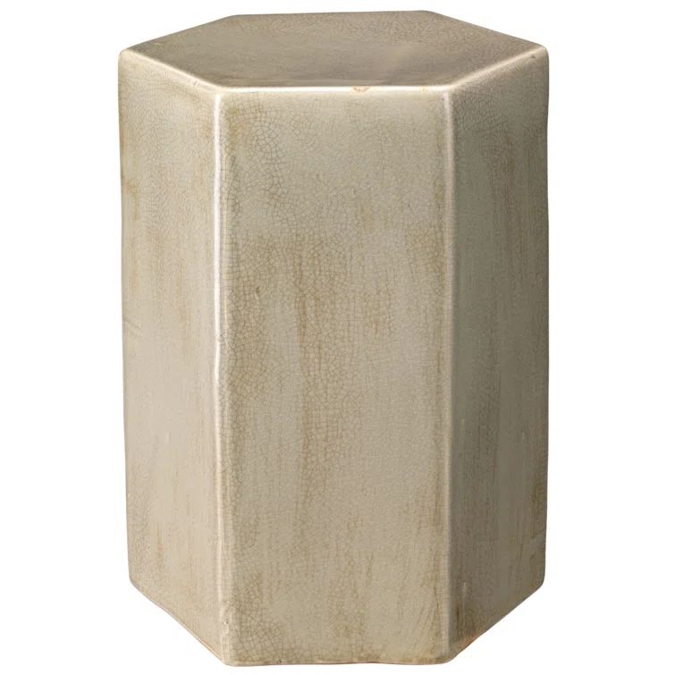 Pistachio Round Metal Porto Drum End Table 15"x21"