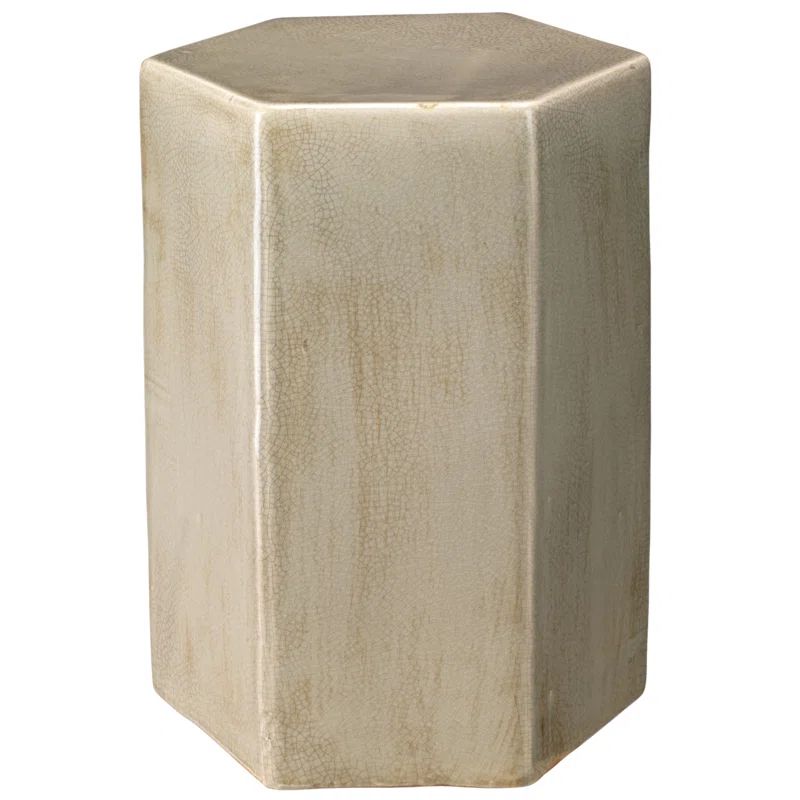 Pistachio Round Metal Porto Drum End Table 15"x21"