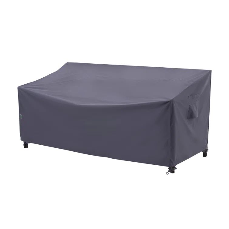 Gray Waterproof Outdoor Patio Sofa Cover with Drawstring Closure