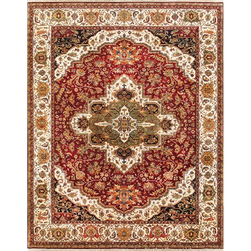 Handmade Red Wool 8' x 10' Rectangular Area Rug