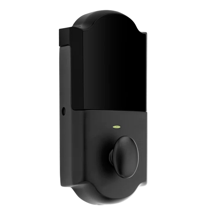 Satin Black Electronic Touchscreen Deadbolt with Z-Wave