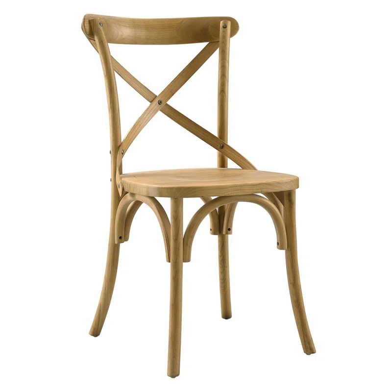 Rustic Charm Brown Wood & Cane High Side Chair