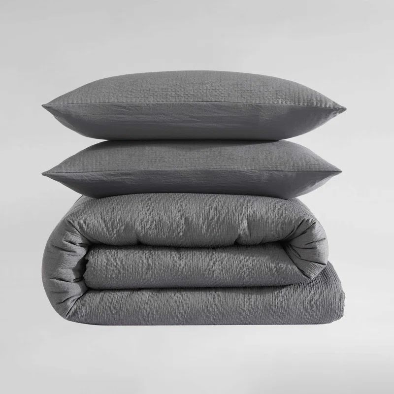 Graphite Gray Organic Microfiber King Comforter Set