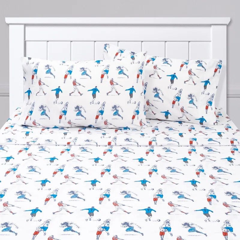 Full Sports Theme Hypoallergenic Microfiber Kids Sheet Set