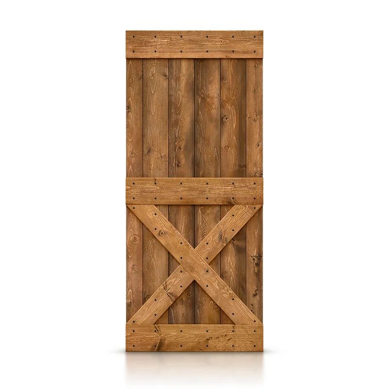 Walnut Stained Solid Pine Wood 42" x 84" Barn Door