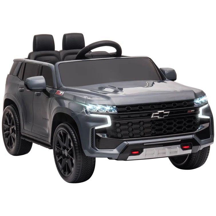 Gray 12V Electric Ride-On Car with Remote Control