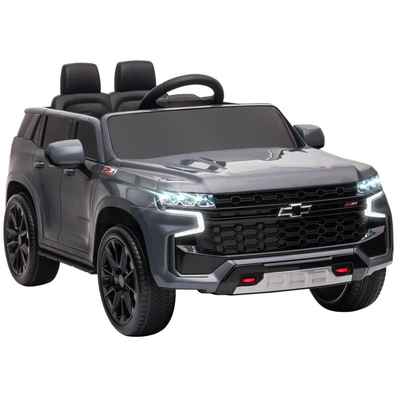 Gray 12V Electric Ride-On Car with Remote Control