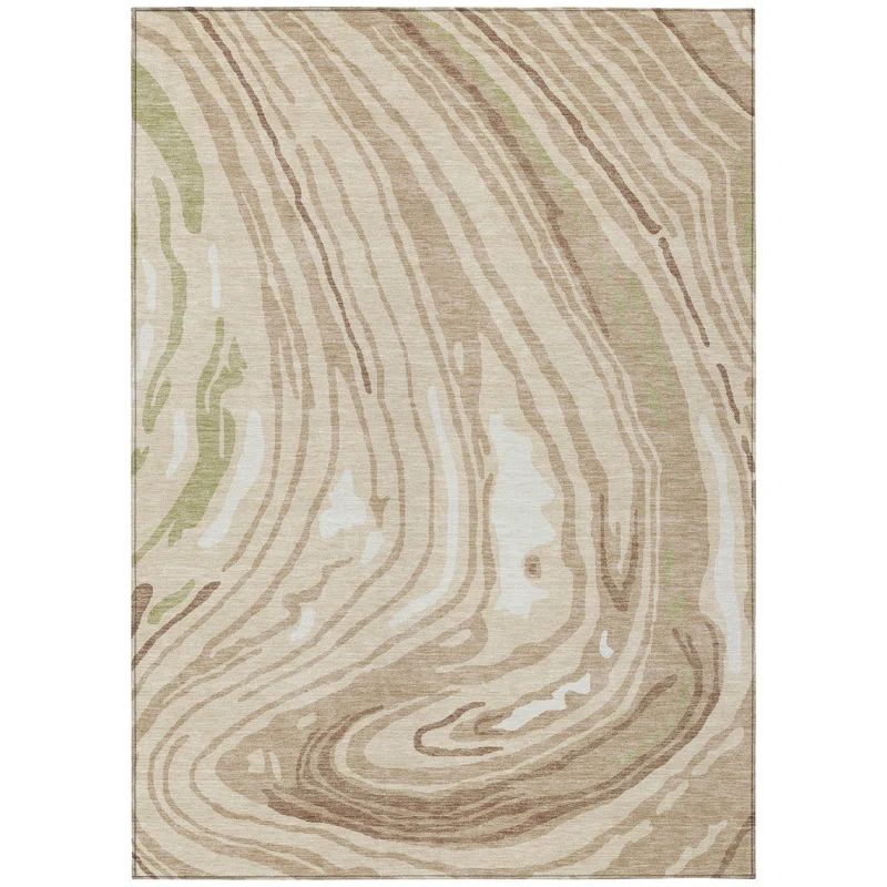 Addison Beige Rectangular Machine Washable Synthetic Rug 2'6" x 3'10"