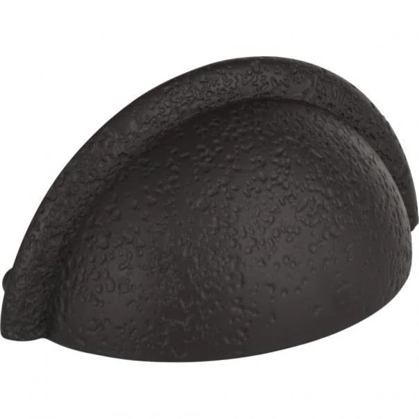 Aged Bronze Rustic Industrial Cup Pull with Mounting Hardware