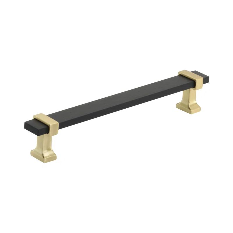 6-5/16 inch Brushed Gold and Black Bar Cabinet Pull