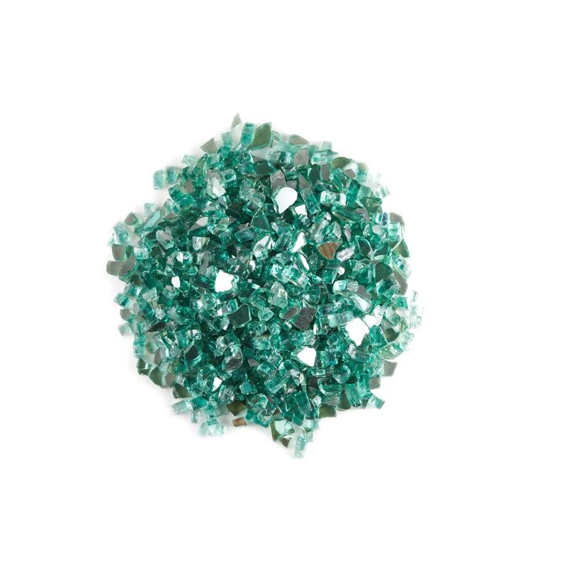 Green Reflective Fire Pit Glass, 10 lbs