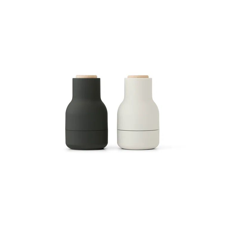 Small Ash and Carbon Beech Bottle Grinders Set