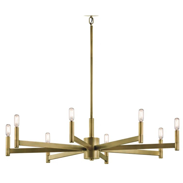 Sleek Modern 26" Black & Brass 6-Light Ambient Chandelier