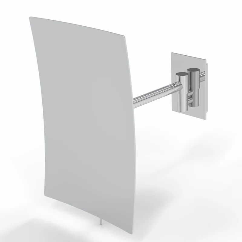 Chrome Minimalist Rectangular Wall Mounted Magnifying Mirror