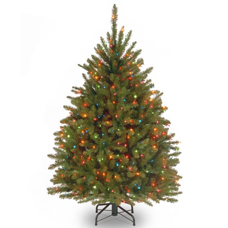 4.5' Green Fir Christmas Tree with Multicolor Lights