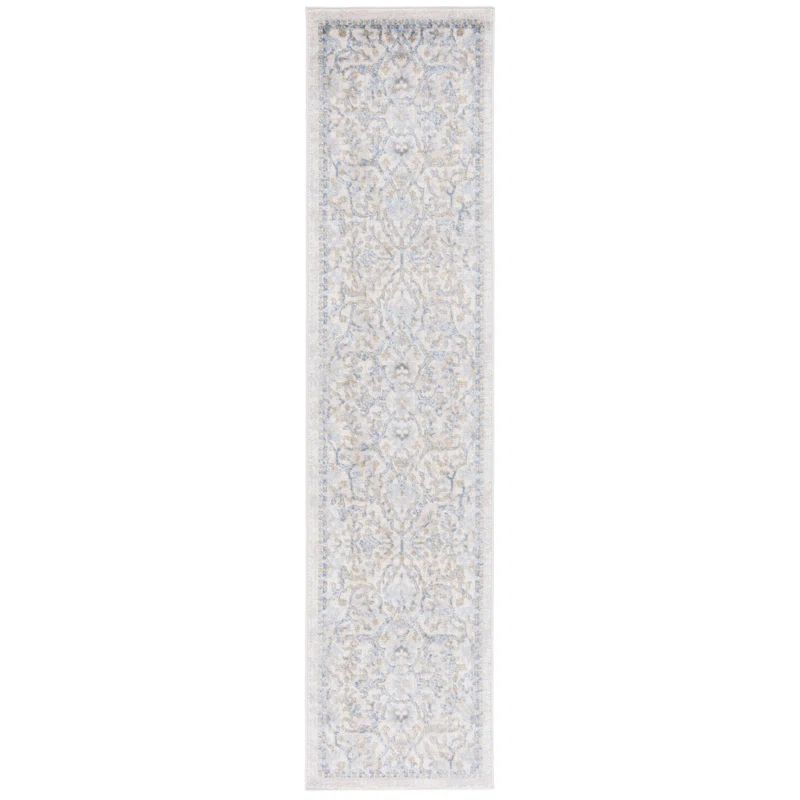 Palma Beige and Light Blue Synthetic Oriental 9' x 12' Rug