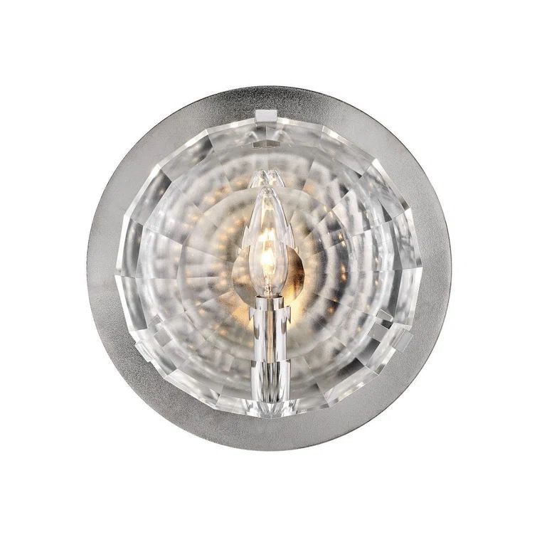 Leo Black Optic Crystal 1-Light Wall Sconce