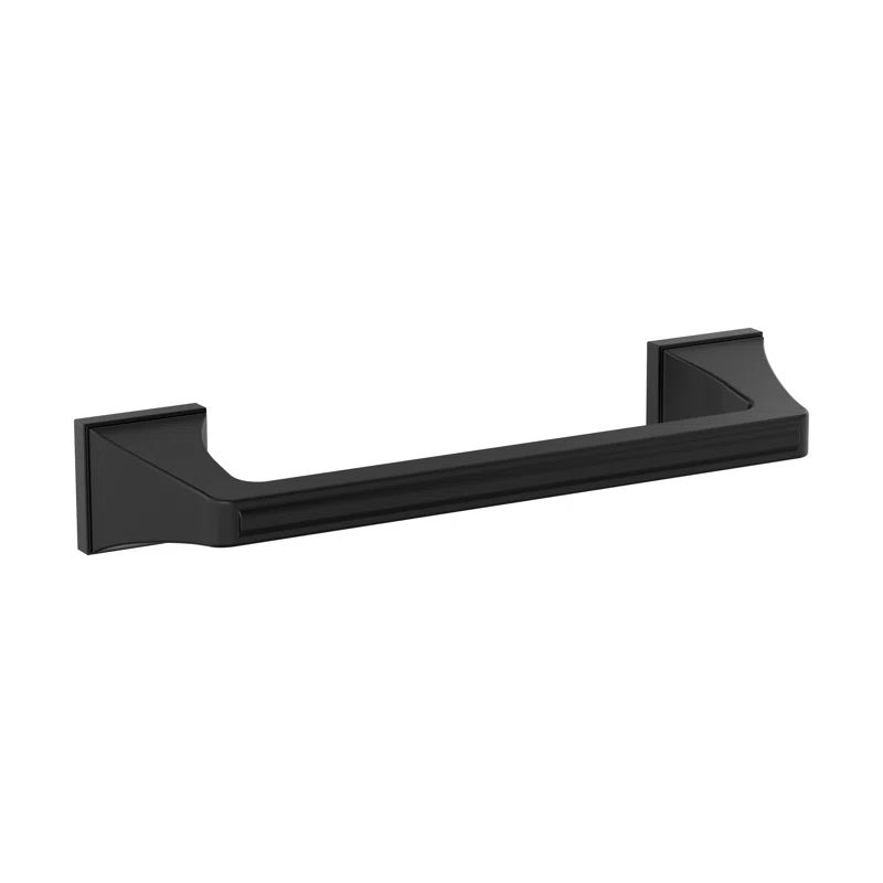 Matte Black Wall Mounted Towel Bar with Sophisticated Lines