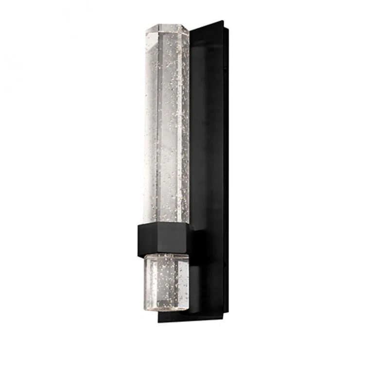 Warwick Black Aluminum LED Wall Sconce with Crystal Bubbles
