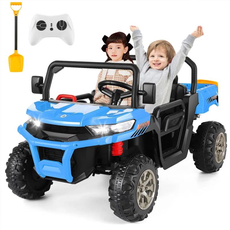 Blue 24V 6-Wheel Kids Ride-On Dump Truck with Remote Control