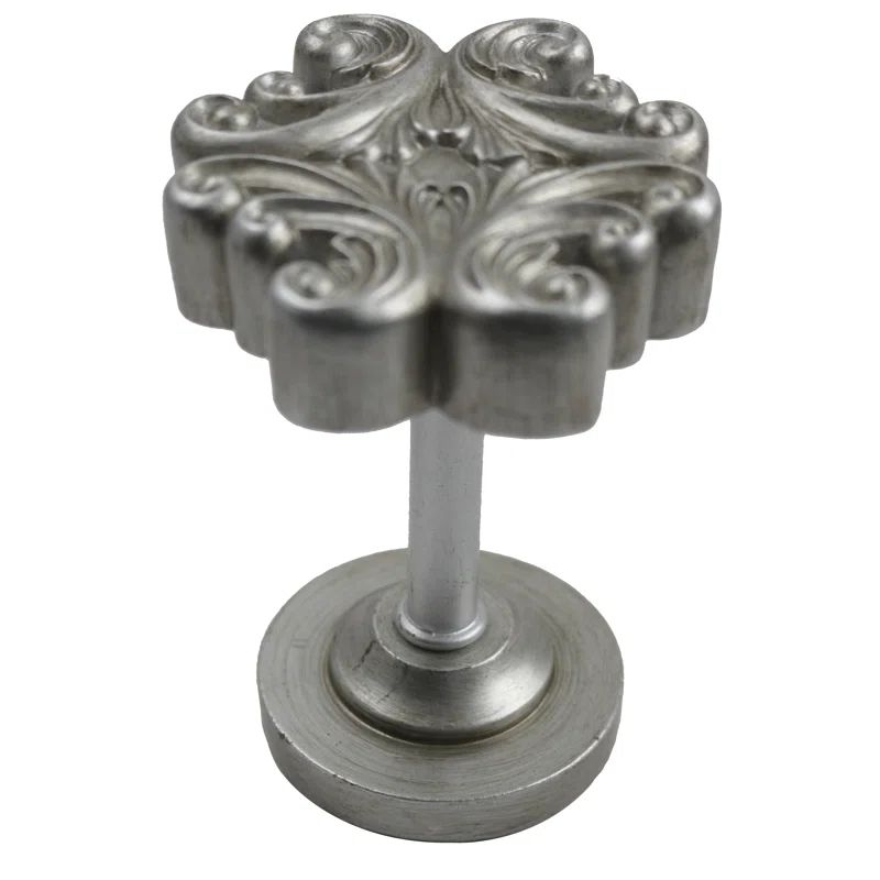 Pewter Acanthus Medallion Curtain Holdbacks, Set of 2