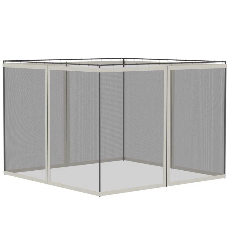 White Polyester Mesh Sidewall Netting for Gazebos and Canopy Tents