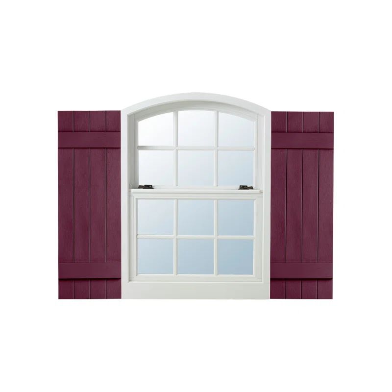 Bordeaux Faux Wood End Batten Vinyl Exterior Shutters, 14" x 39"
