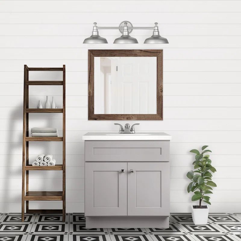 Brookings 30" Gray Solid Wood Bathroom Vanity Cabinet