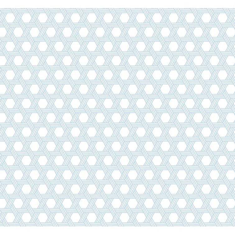 Cabana Wicker Carolina Blue & Eggshell Geometric Wallpaper